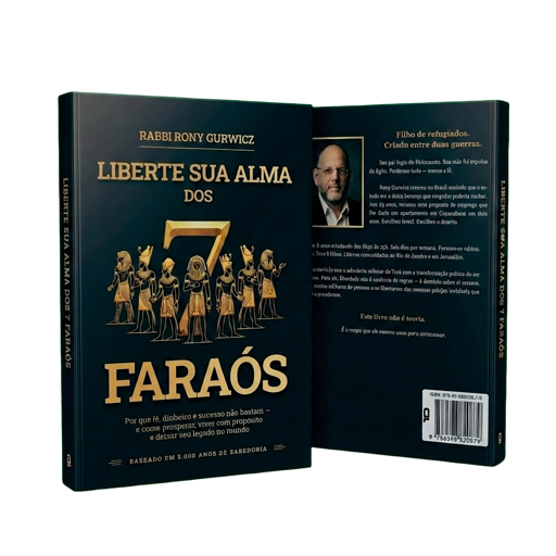 Mockup do livro Liberte Sua Alma dos 7 Faraós